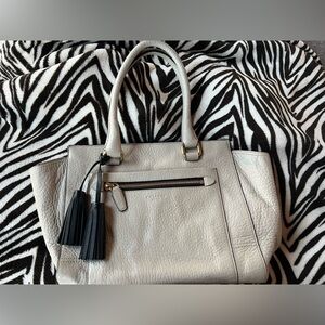 Coach Cream Tote with Black Tassels